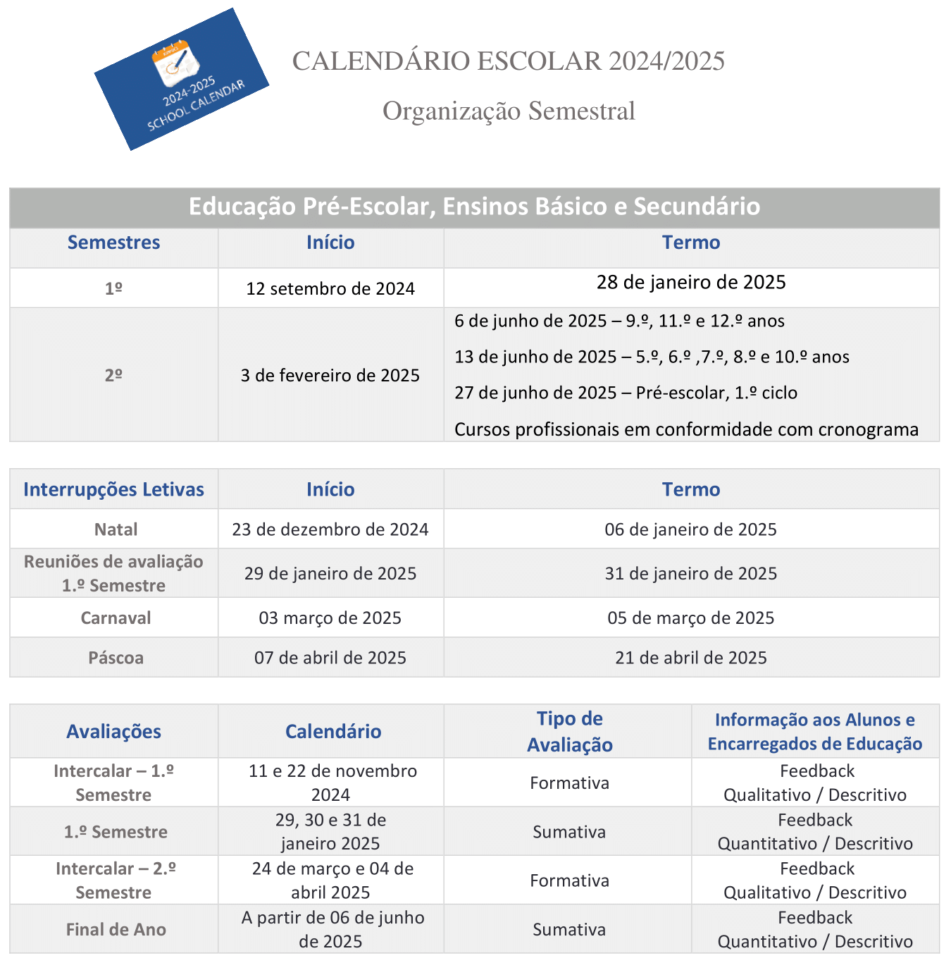 Calendário Escolar 2024 25 1